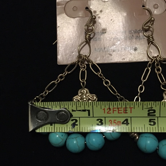 CRAVE Faux Turquoise Dangle Earrings - Picture 8 of 9